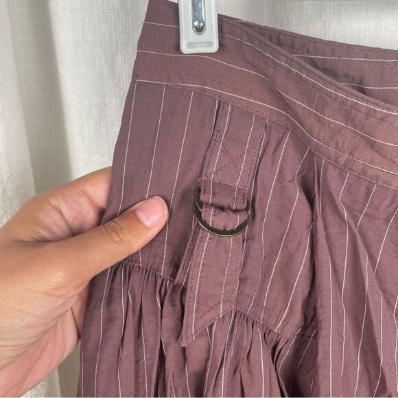 By Anthropologie Skirty Utility Culottes striped pants 16 new nwt brown color - Picture 6 of 10